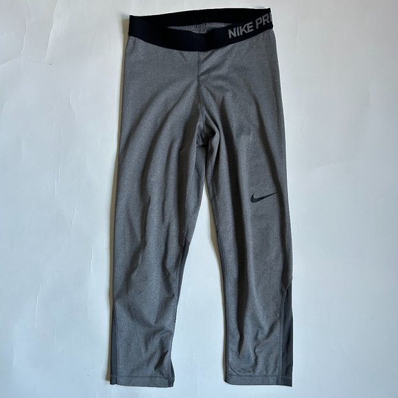 Nike PRO Training Capri/Tights Compression pants Grey Dri-fit Size S 725468-021 - Picture 1 of 9